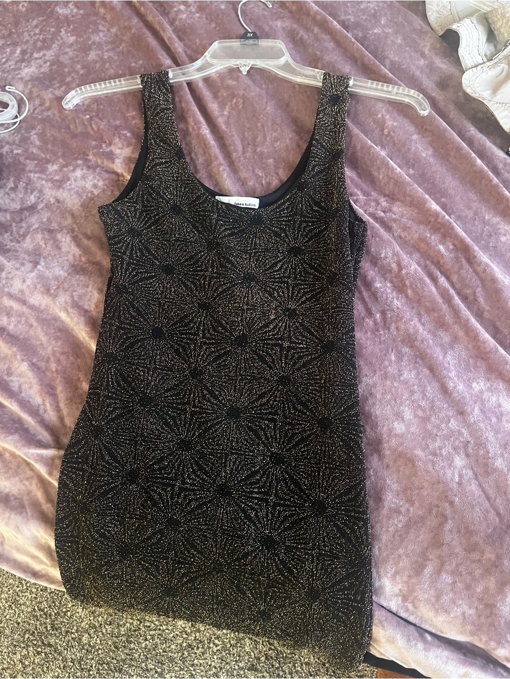 june & hudson Black Beaded Mini Dress